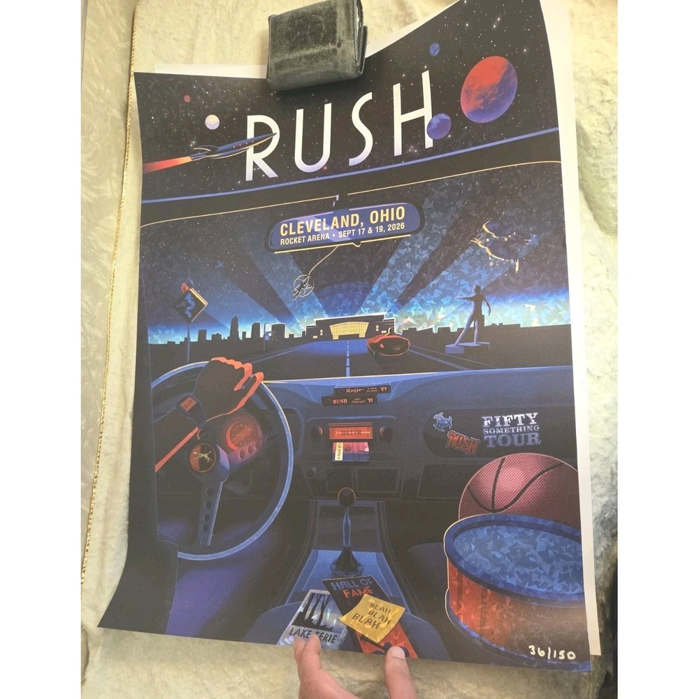 RUSH 50 Something Tour 9/19/2026 Cleveland Foil Poster #36/150 LIMITED RARE MINT
